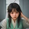 林晓研——影视文化研究员，专注香港电影分级制度研究，短发女性学者形象，背景为书架