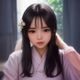 法律系学生小颖的头像——年轻女性，认真表情，图书馆背景